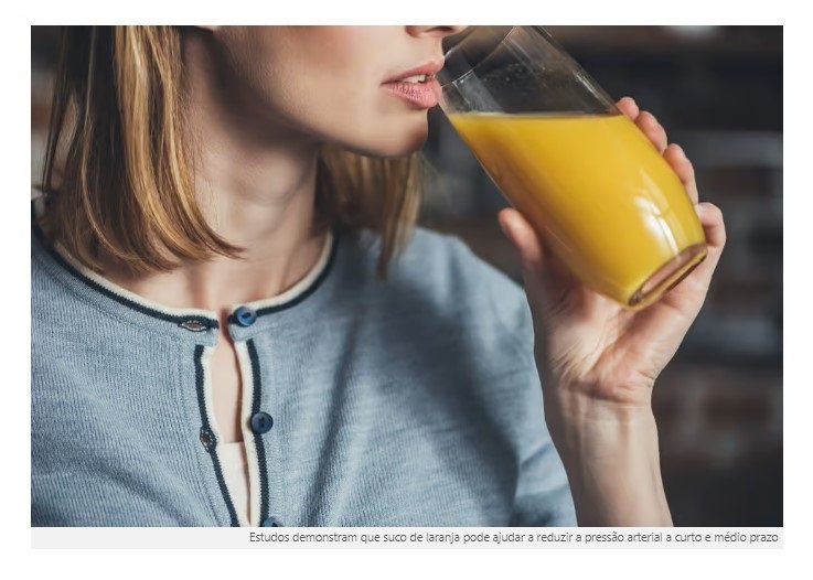 Beber suco de laranja pode baixar a pressão arterial?