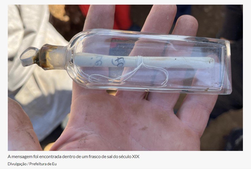 Garrafa com mensagem de quase 200 anos é encontrada em escavação na França