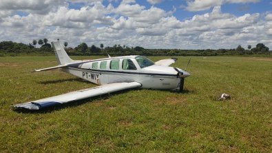Avião tem problema mecânico e faz pouso de barriga em MT; vídeo