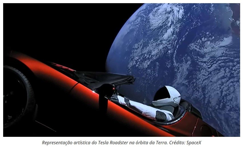 Confusão no espaço: objeto classificado como asteroide é carro de Elon Musk