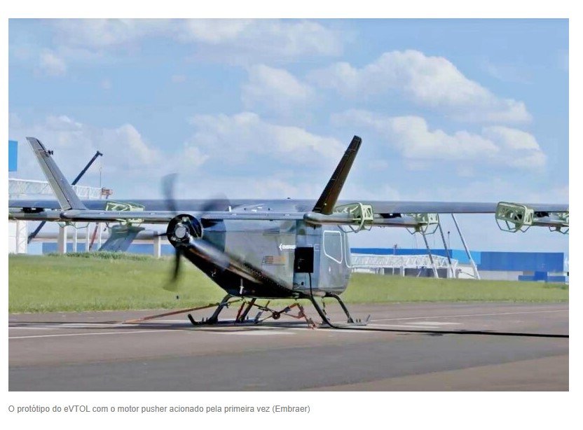‘Carro voador’ da Embraer aciona motor pela primeira vez
