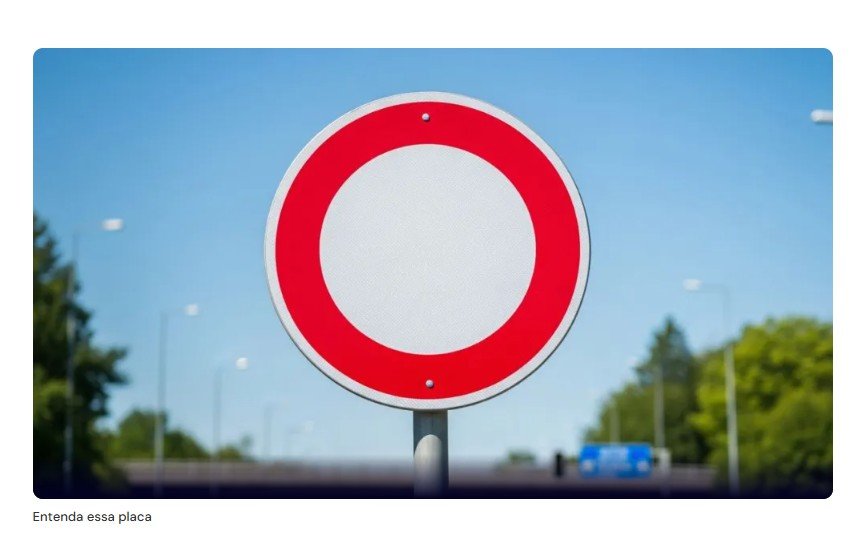 O que significa a nova placa de trânsito com um círculo vermelho e branco no centro?