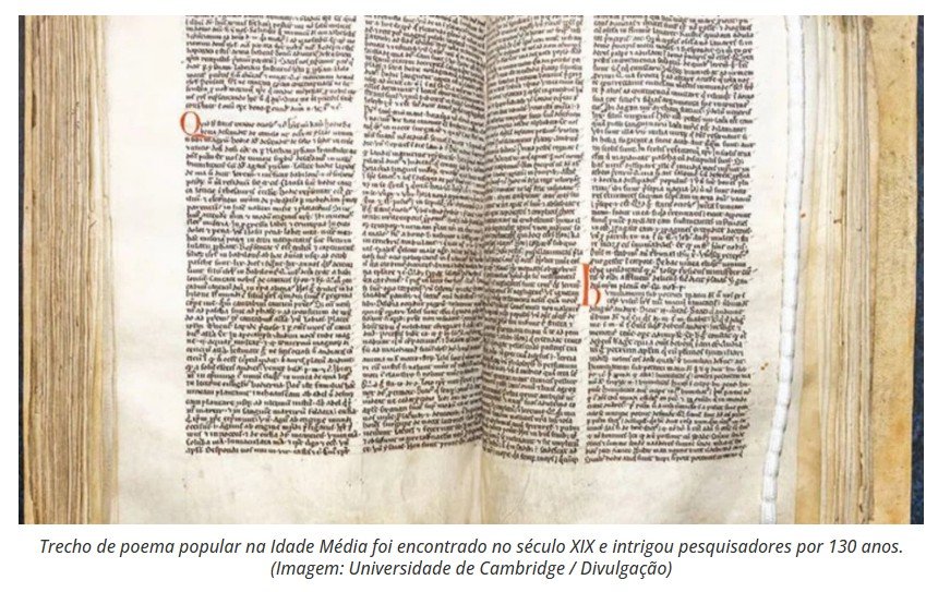 Mistério em poema medieval é decifrado após 800 anos