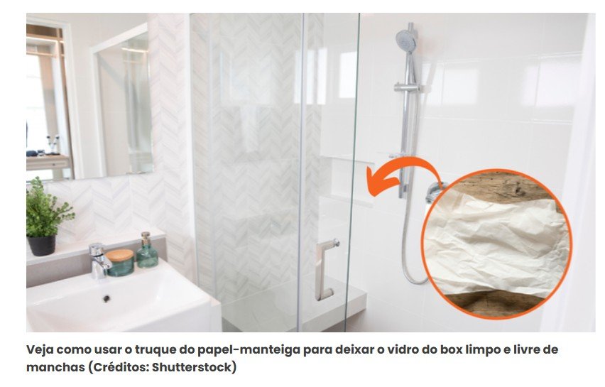O truque do papel-manteiga para eliminar o calcário do box do chuveiro: limpo em 1 minuto