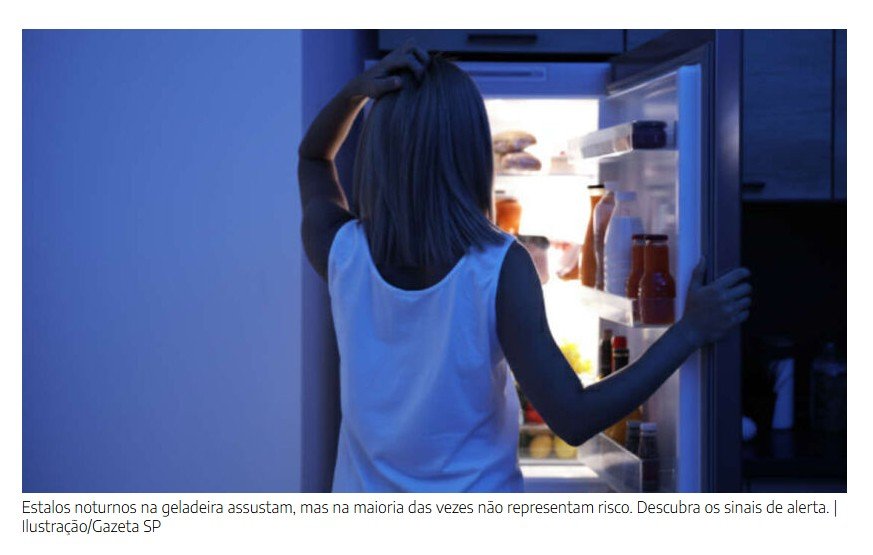 O que significa quando a geladeira faz estalos altos durante a noite?