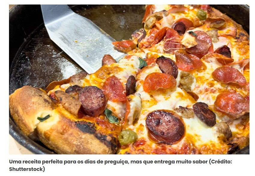 Faço essa pizza de frigideira todo final de semana que estou com preguiça e fica pronta em poucos minutos