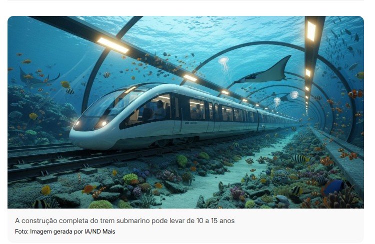 O trem submarino que vai viajar sob o oceano e conectar dois continentes em 40 minutos