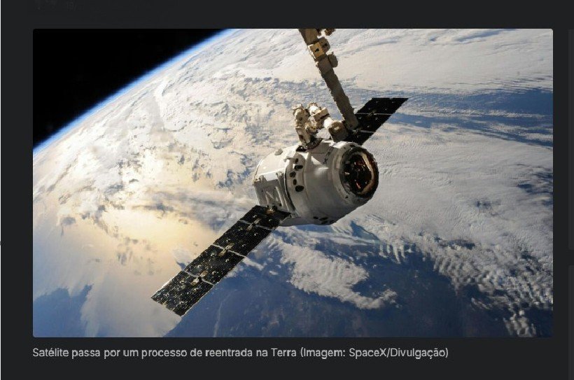 Satélite da Starlink perde controle e entra em rota de reentrada na Terra