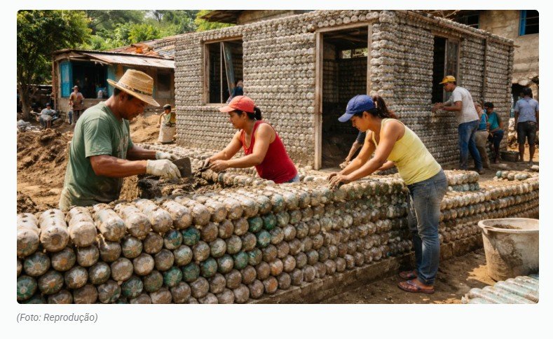 Engenheiro transforma garrafas plásticas em casas até 40% mais baratas
