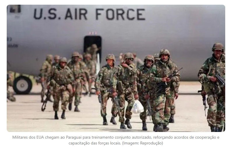 Militares dos EUA desembarcam no Paraguai com armas e munições para operação conjunta de seis meses