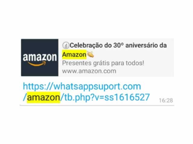 Novo golpe no WhatsApp: mensagem com prêmio do aniversário de 30 anos da Amazon é falsa