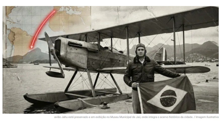 Em 1927, um brasileiro fez a primeira travessia aérea do Atlântico Sul antes de europeus e norte-americanos; hoje, o avião está nesta cidade