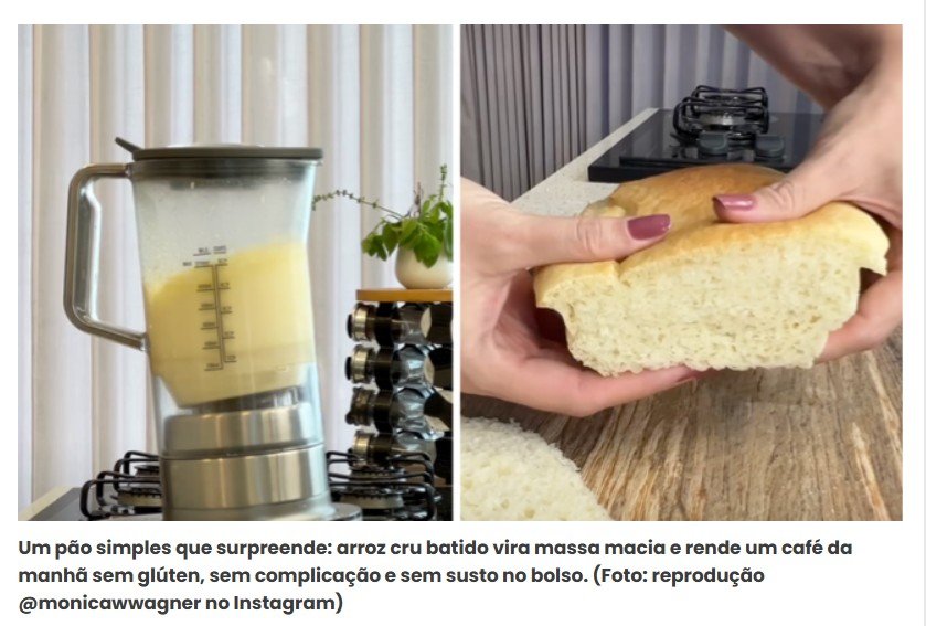 Nem farinha, nem ovo: o pão feito com arroz cru que surpreende no café da manhã (receita fácil!)