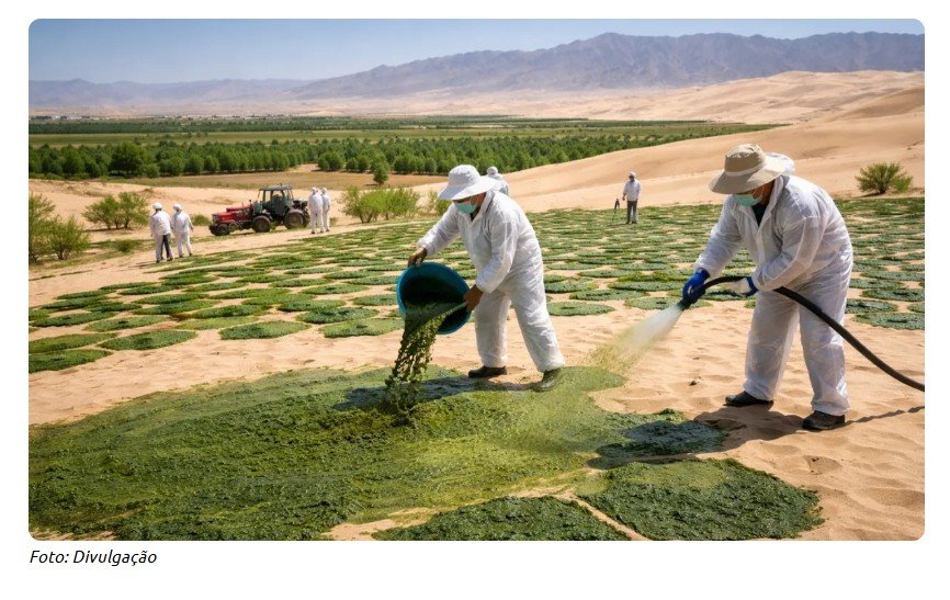 China transforma deserto em solo fértil em apenas 10 meses usando bactérias ancestrais