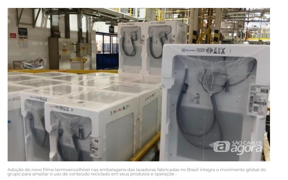 Com 30% de plástico reciclado, Electrolux Group inaugura nova geração de embalagens sustentáveis para lavadoras