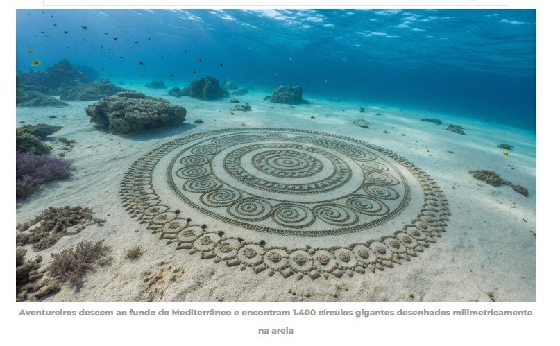 Aventureiros descem ao fundo do Mediterrâneo e encontram 1.400 círculos gigantes desenhados milimetricamente na areia