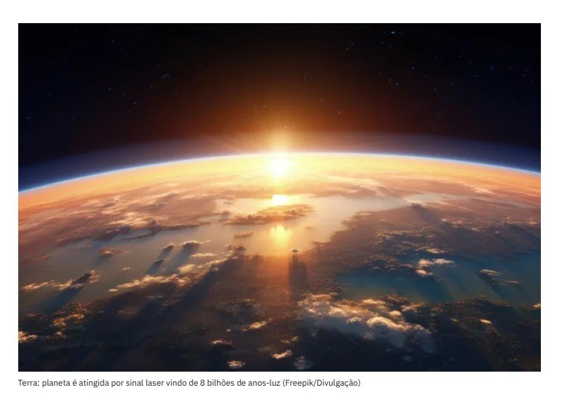 Terra é atingida por sinal laser vindo de 8 bilhões de anos-luz