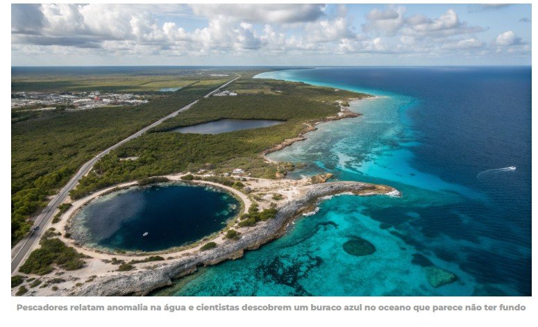 Pescadores relatam anomalia na água e cientistas descobrem um buraco azul no oceano que parece não ter fundo