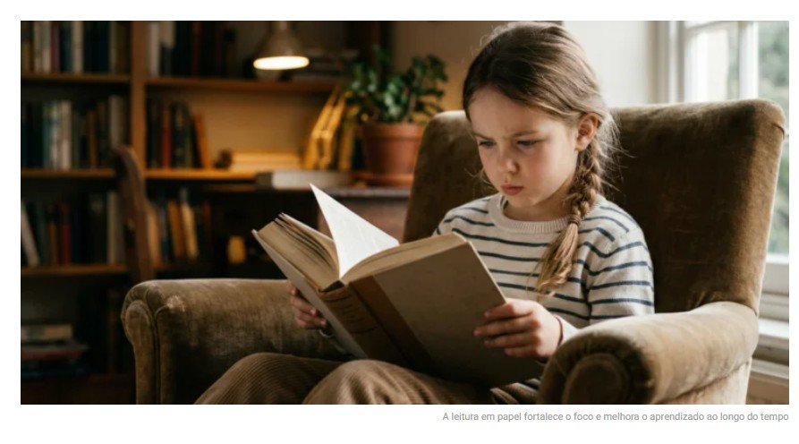 Estudos mostram que crianças que liam livros físicos com frequência estavam fortalecendo o que hoje é conhecido como foco profundo