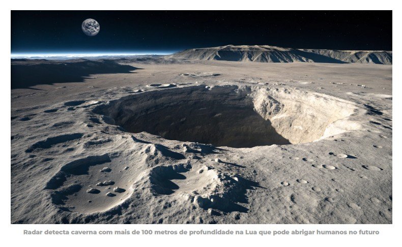 Radar detecta caverna com mais de 100 metros de profundidade na Lua que pode abrigar humanos no futuro