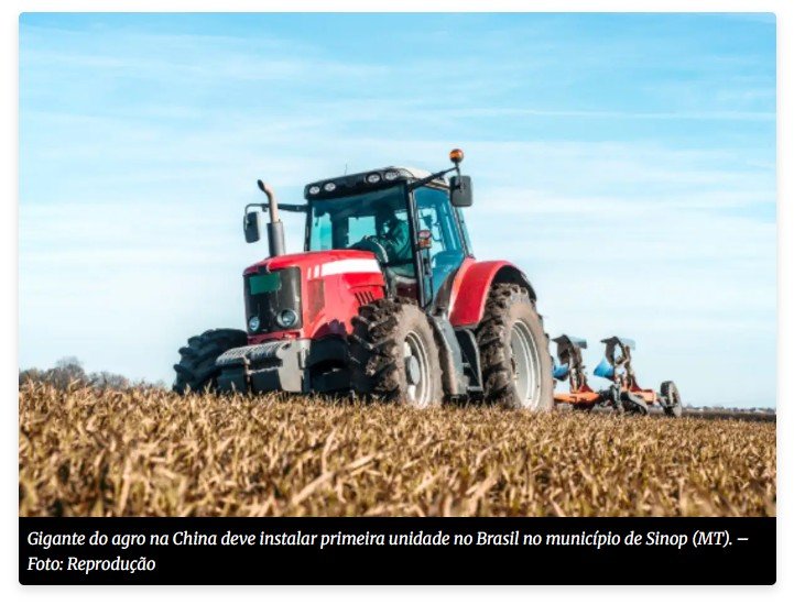 Empresa chinesa do agro vai instalar primeira unidade no Brasil às margens da BR-163