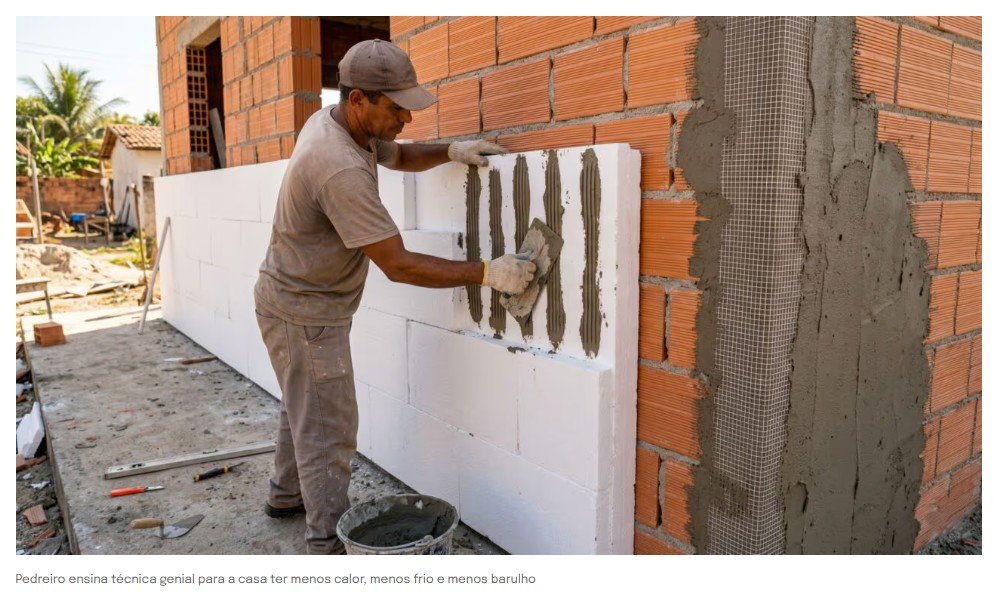 Pedreiro ensina técnica genial para a casa ter menos calor, menos frio e menos barulho