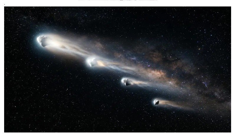 O Telescópio Espacial Hubble está rastreando os quatro fragmentos gelados do Cometa C/2025 K1 (ATLAS) enquanto eles viajam pelo espaço,