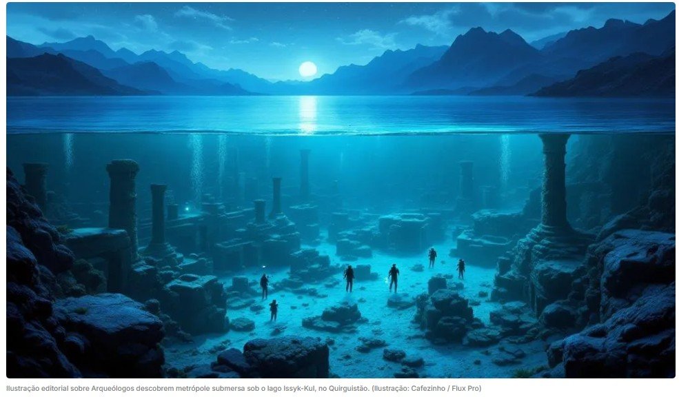 Arqueólogos descobrem metrópole submersa sob o lago Issyk-Kul, no Quirguistão