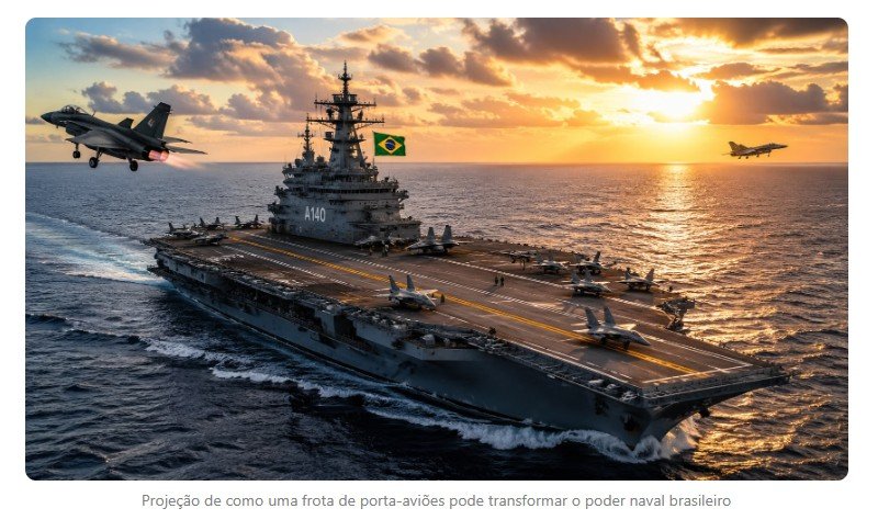 Brasil pode se tornar a 2ª maior força de porta-aviões do mundo com investimento de US$ 600 milhões por navio e frota de até 100 aeronaves embarcadas