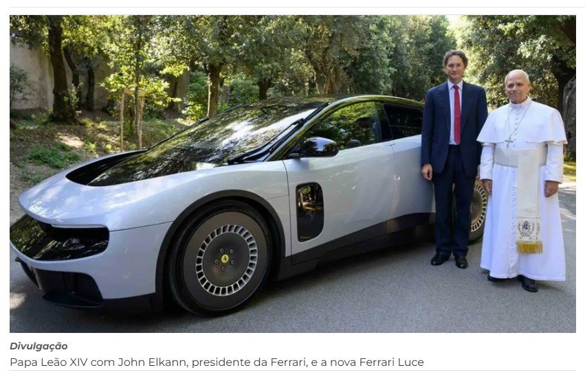 Ferrari Luce: novo elétrico da marca é testado por Papa Leão XIV