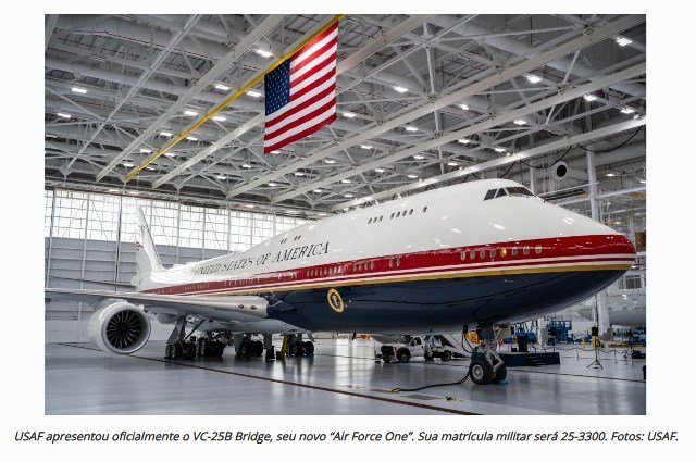 USAF apresentou oficialmente o VC-25B Bridge, seu novo