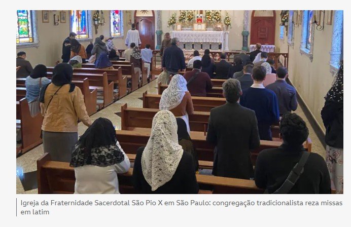 O movimento católico ultraconservador que desafia o papa e cresce no Brasil com missa em latim e padre de costas