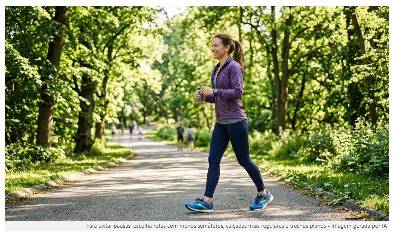 Sair para caminhar em vez de ir para academia é muito bom, mas só funciona se a caminhada durar no mínimo 30 minutos seguidos, sem interrupções e a uma velocidade constante de 5 km/h