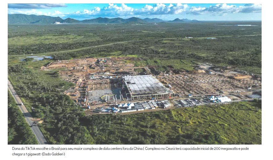 Dona do TikTok escolhe o Brasil para seu maior complexo de data centers fora da China