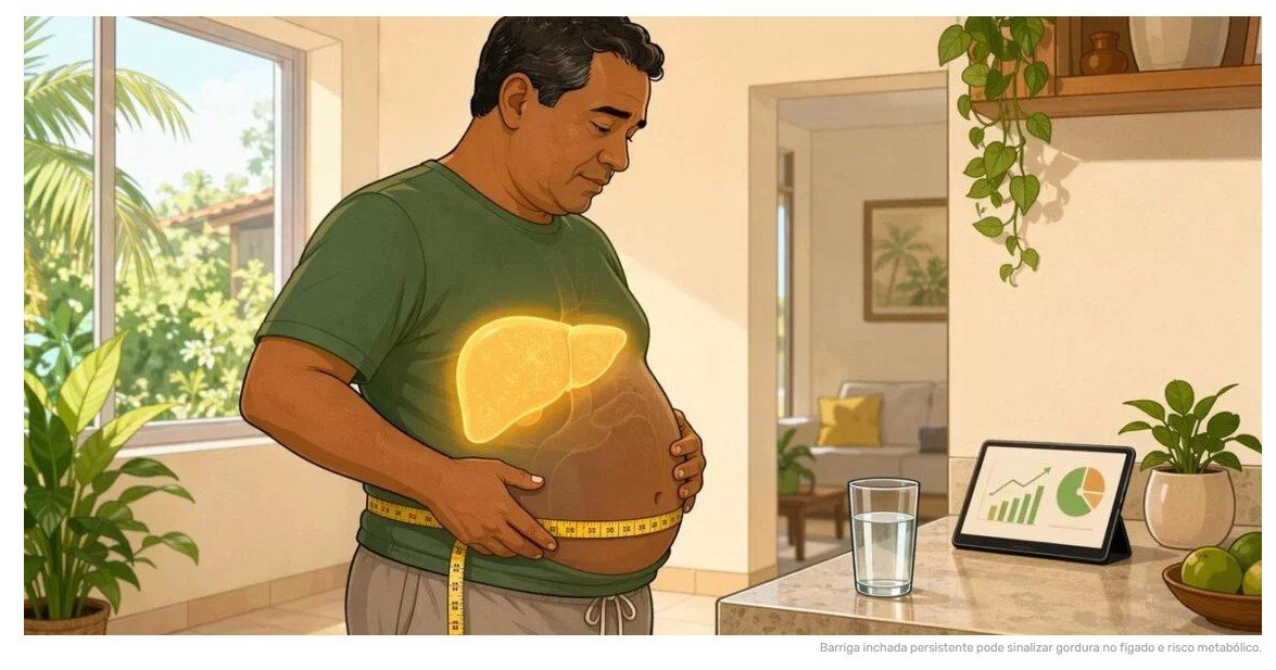 A barriga inchada persistente não se deve apenas à gordura, mas sim, em alguns casos, ao acúmulo de gordura no fígado que pede avaliação