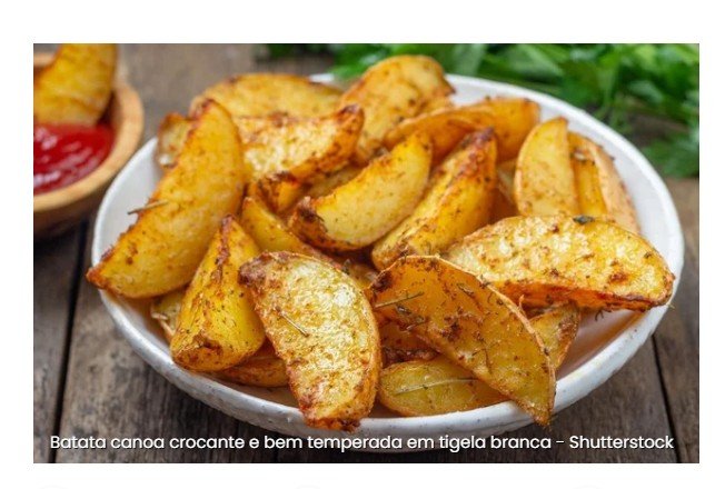 Batata canoa crocante e bem temperada para comer vendo jogo