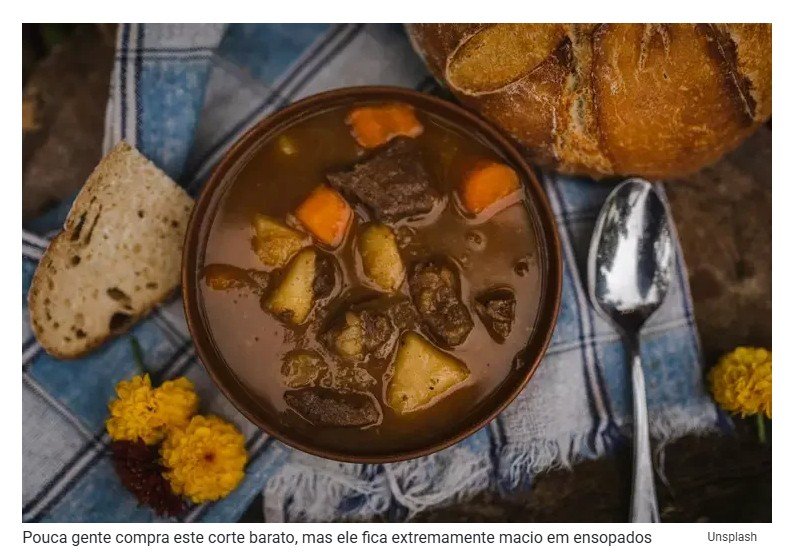 O melhor corte de carne, com pouca gordura, ideal para ensopados de inverno
