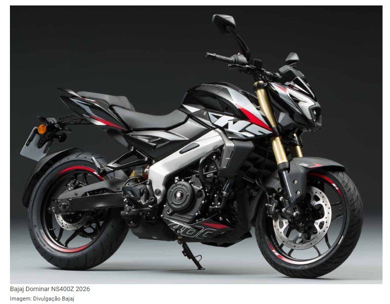 Bajaj Dominar NS400Z 2026 reúne 40 cv, controle de tração e 4 modos de pilotagem