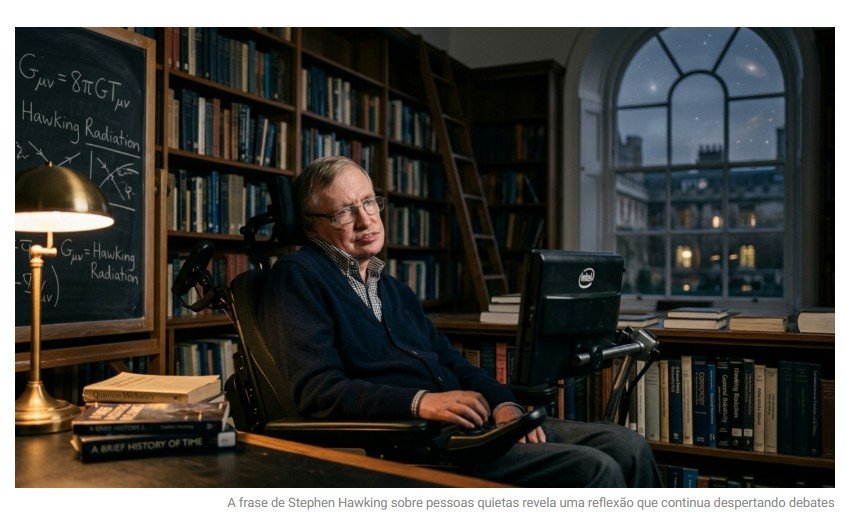 Stephen Hawking, físico teórico e cosmólogo: “Pessoas quietas e silenciosas costumam ter as mentes mais fortes e eloquentes.” Uma reflexão sobre o poder do silêncio