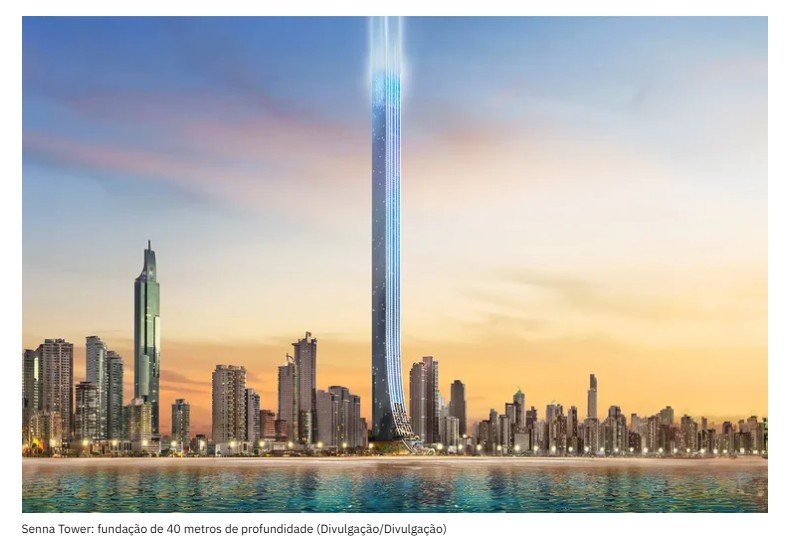 Senna Tower já consumiu concreto e aço equivalentes a dois prédios de 50 andares