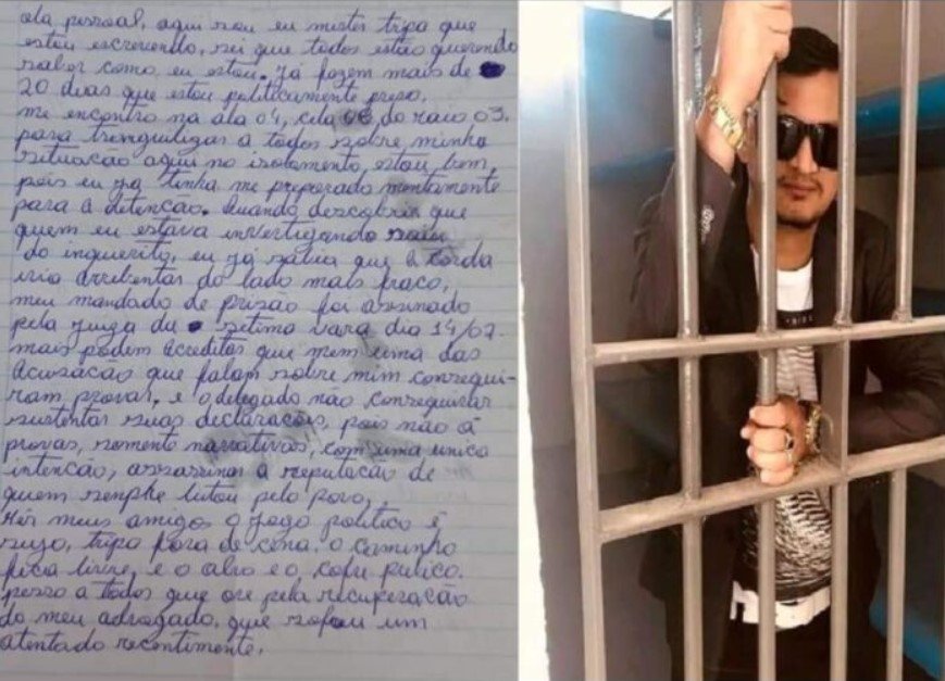De dentro da prisão Jornalista Mister Tripa escreve carta alegando ser vítima de perseguição política