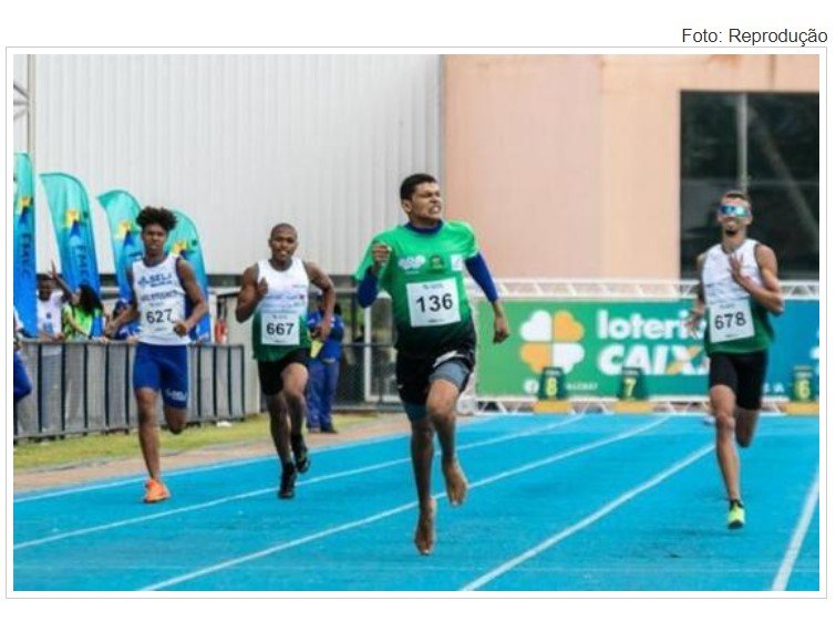 'Bolt mato-grossense': sem dinheiro, jovem corre descalço e vence prova no Brasileiro de Atletismo sub-20