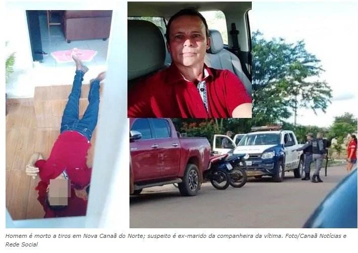 Homem é morto a tiros em Nova Canaã do Norte; suspeito é ex-marido da companheira da vítima