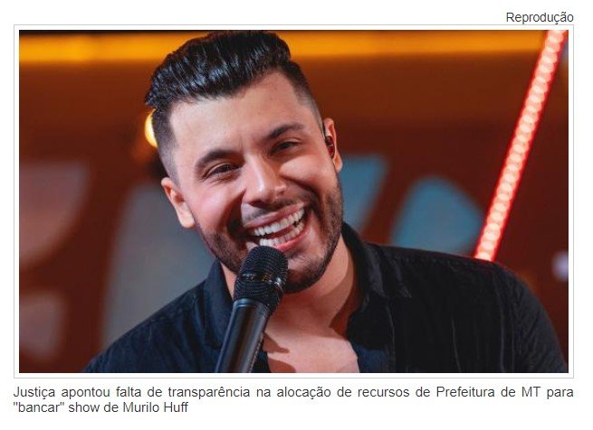 Prefeitura deixa de investir na saúde e em saneamento para 'bancar' show de Murilo Huff; justiça veta apresentação