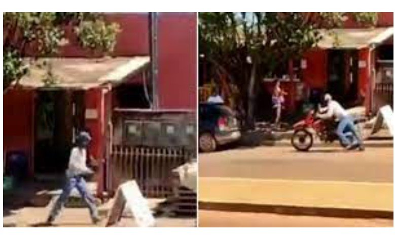 Homem tenta matar namorado da ex em bar, mas arma falha e moto não liga na fuga