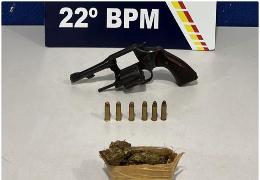 Homem é preso pela PM com arma de fogo e munições em Peixoto de Azevedo