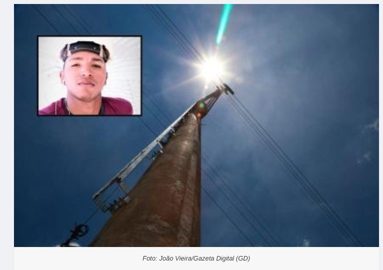 Jovem morre após sofrer descarga elétrica durante instalação de internet em Ubiratã