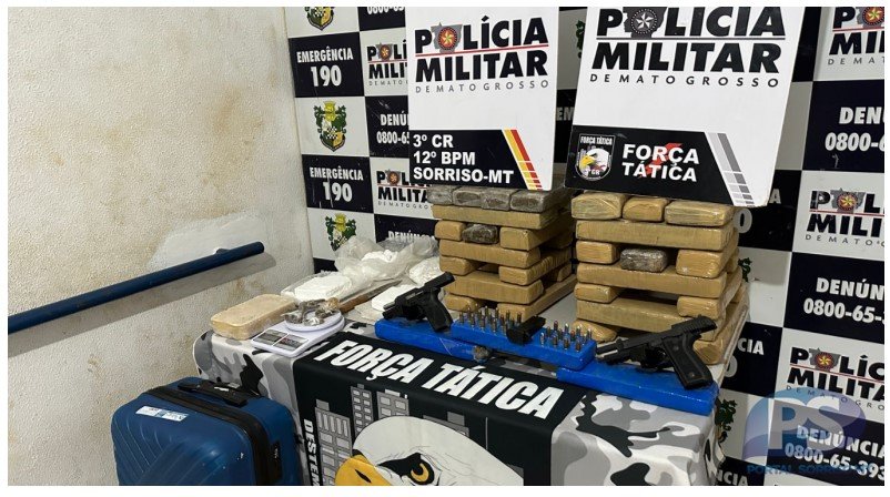 PM apreende drogas e arma e prejuízo ao crime organizado soma cerca de R$ 400 mil