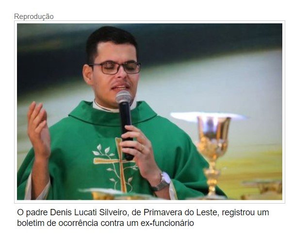 Padre denuncia ex-funcionário de igreja por extorsão em MT