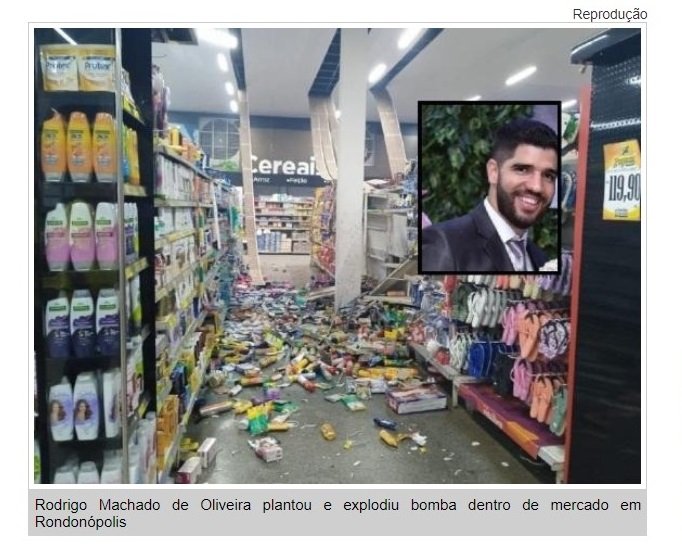 Barbeiro que explodiu bomba em mercado de MT é indiciado por duas tentativas de homicídio